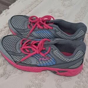 Fila Gray Sneakers with Pink and Blue Highlights